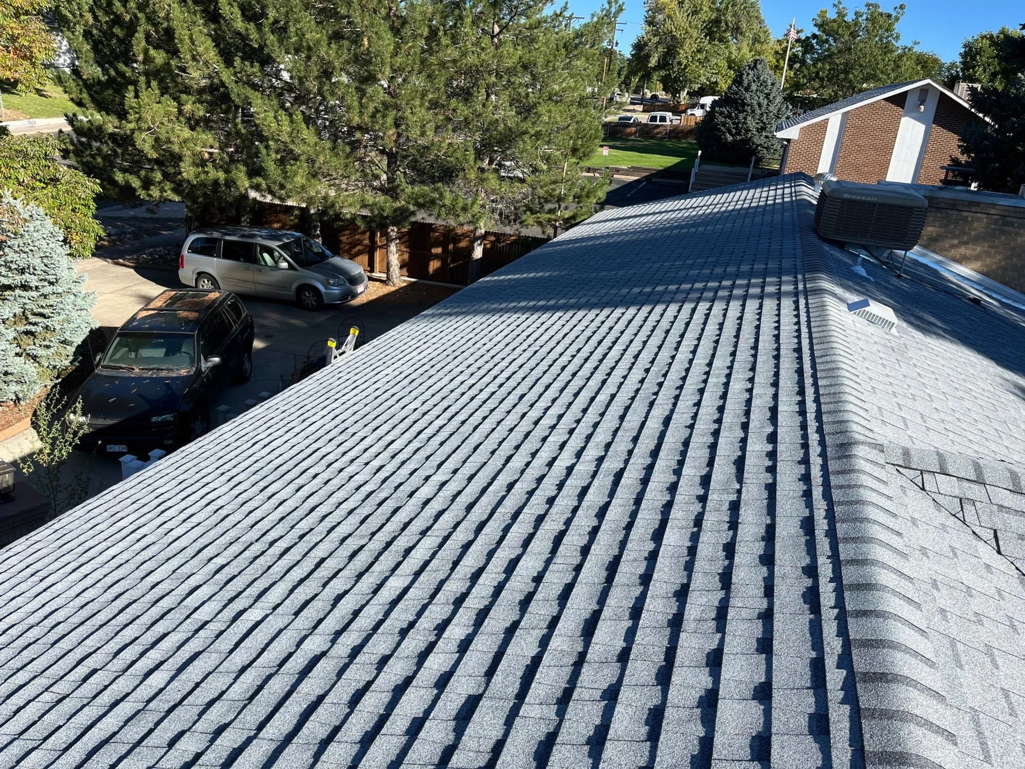 Finished Red Hawk roof replacement on an Englewood home near the company's headquarters.