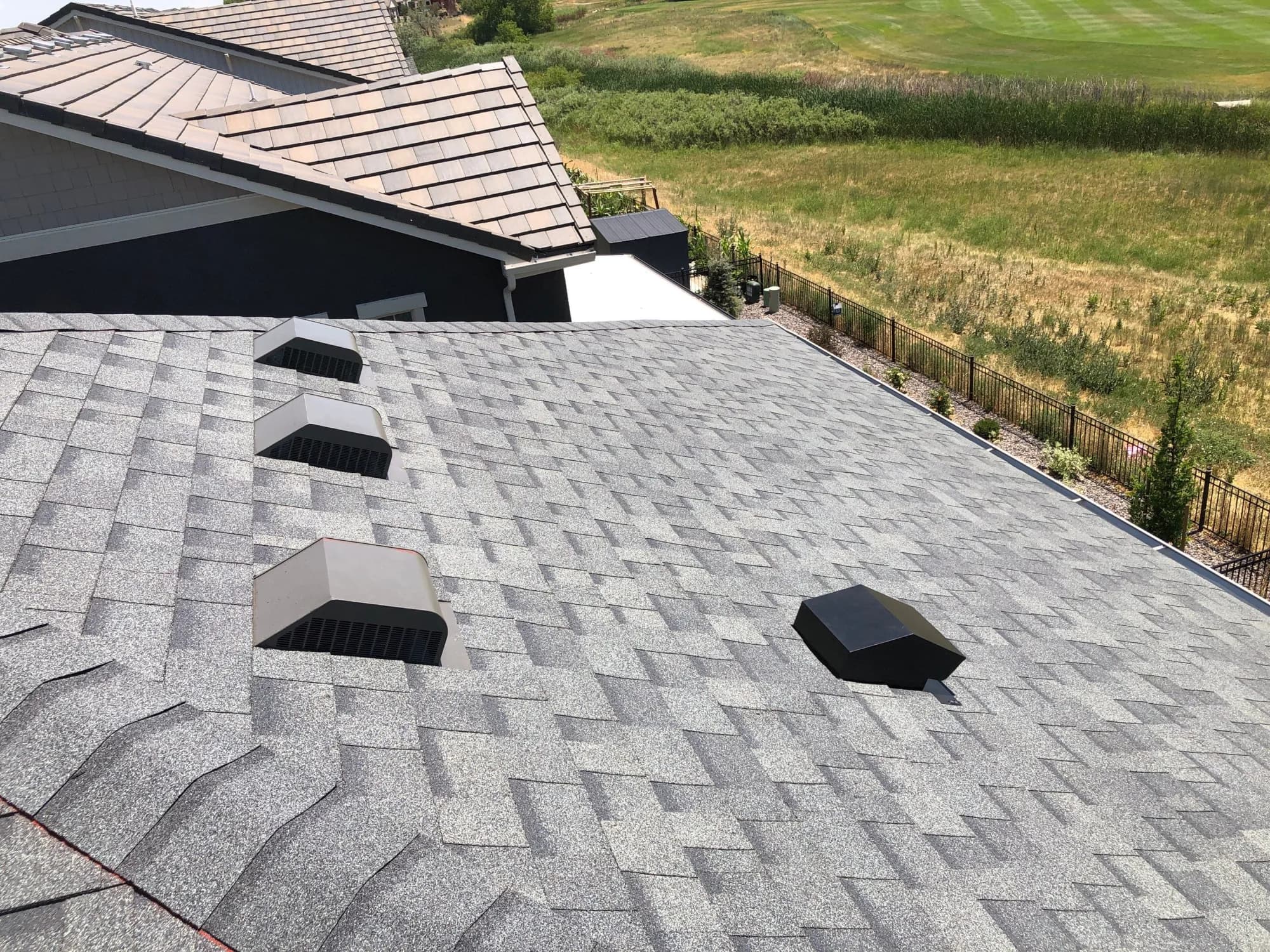 Completed roof replacement on a Green Valley Ranch home in far-northeast Denver.
