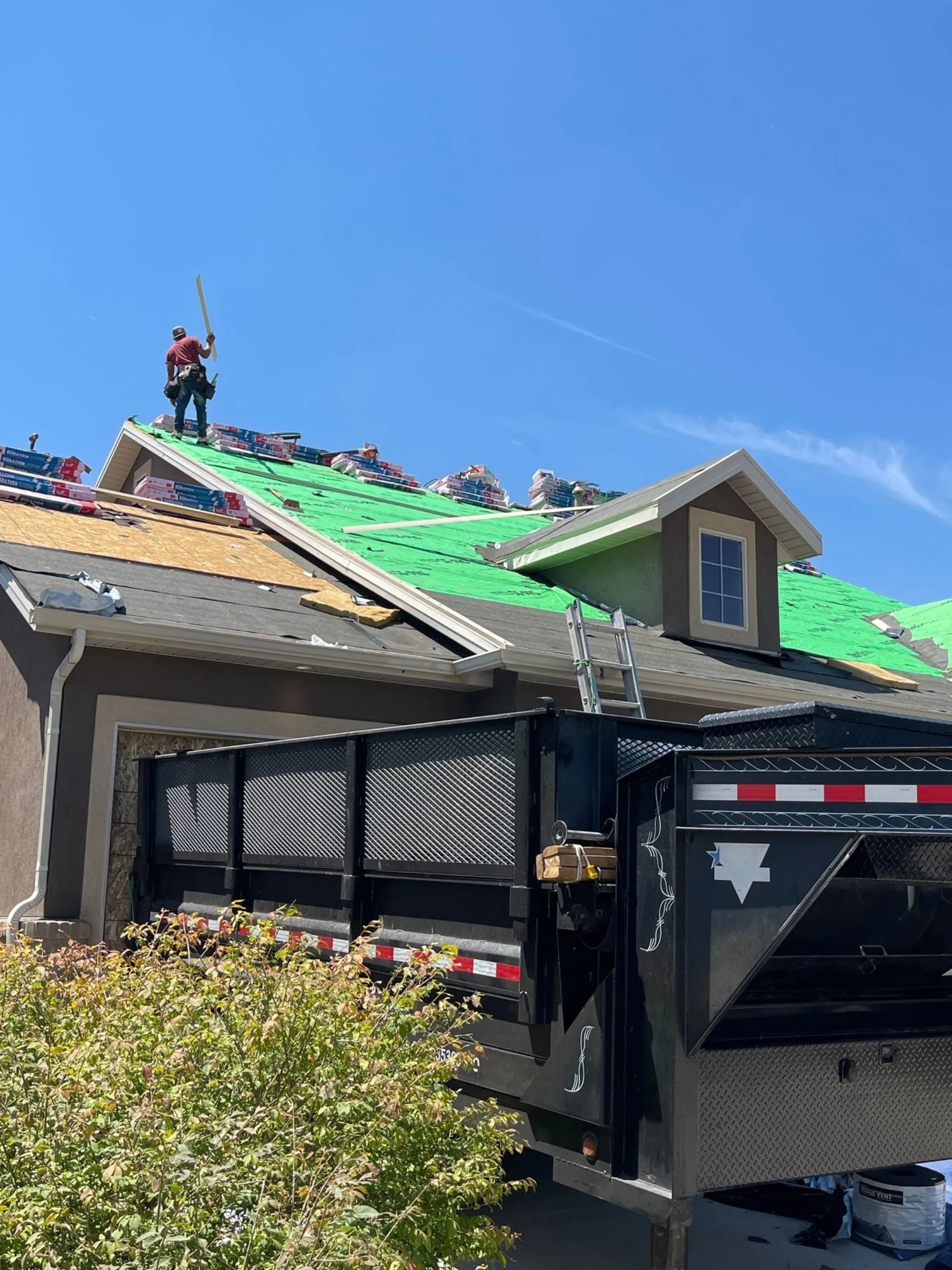 Ridge and vent detail on a Green Valley Ranch roof replacement.