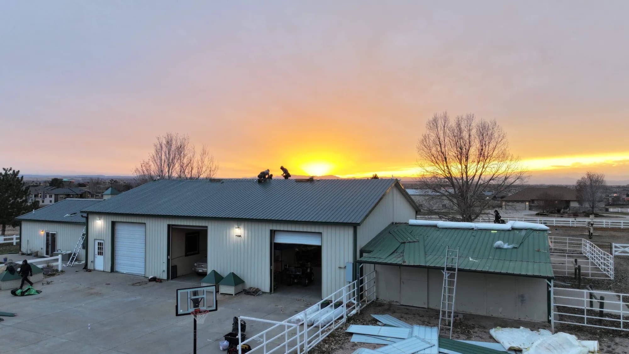Pole Barn Metal Install — Red Hawk Roofing project