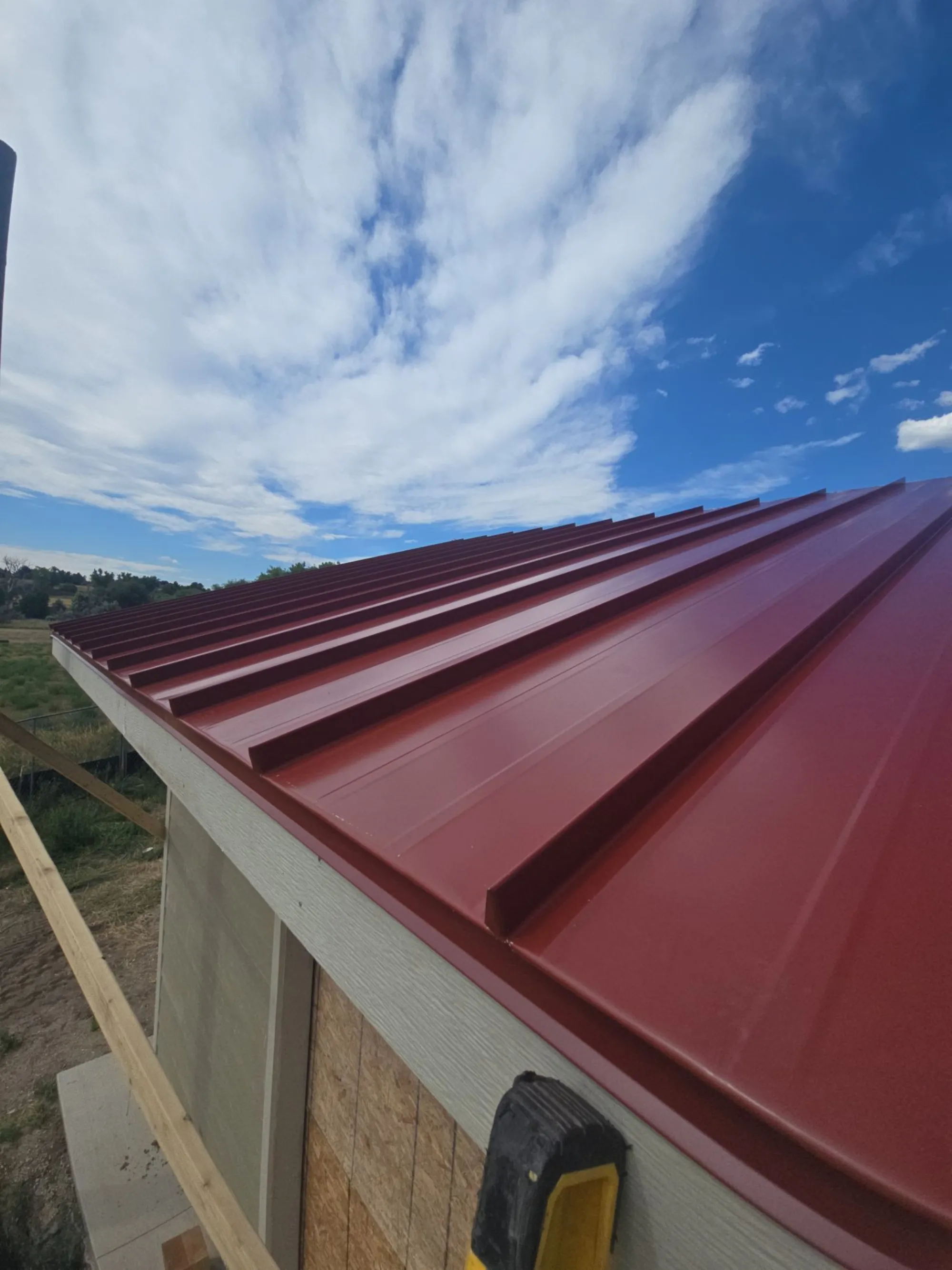 Red Metal Eave Detail — Red Hawk Roofing project